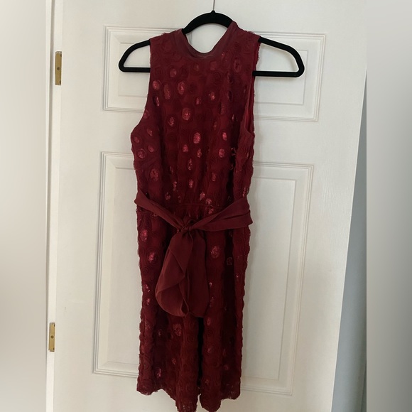 Fun sequin, ruby, red color dress by Anthropologie - Picture 1 of 3